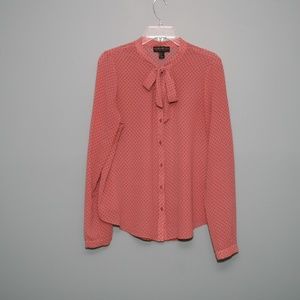 Forever 21+ Pink Blouse with Tie Bow Front